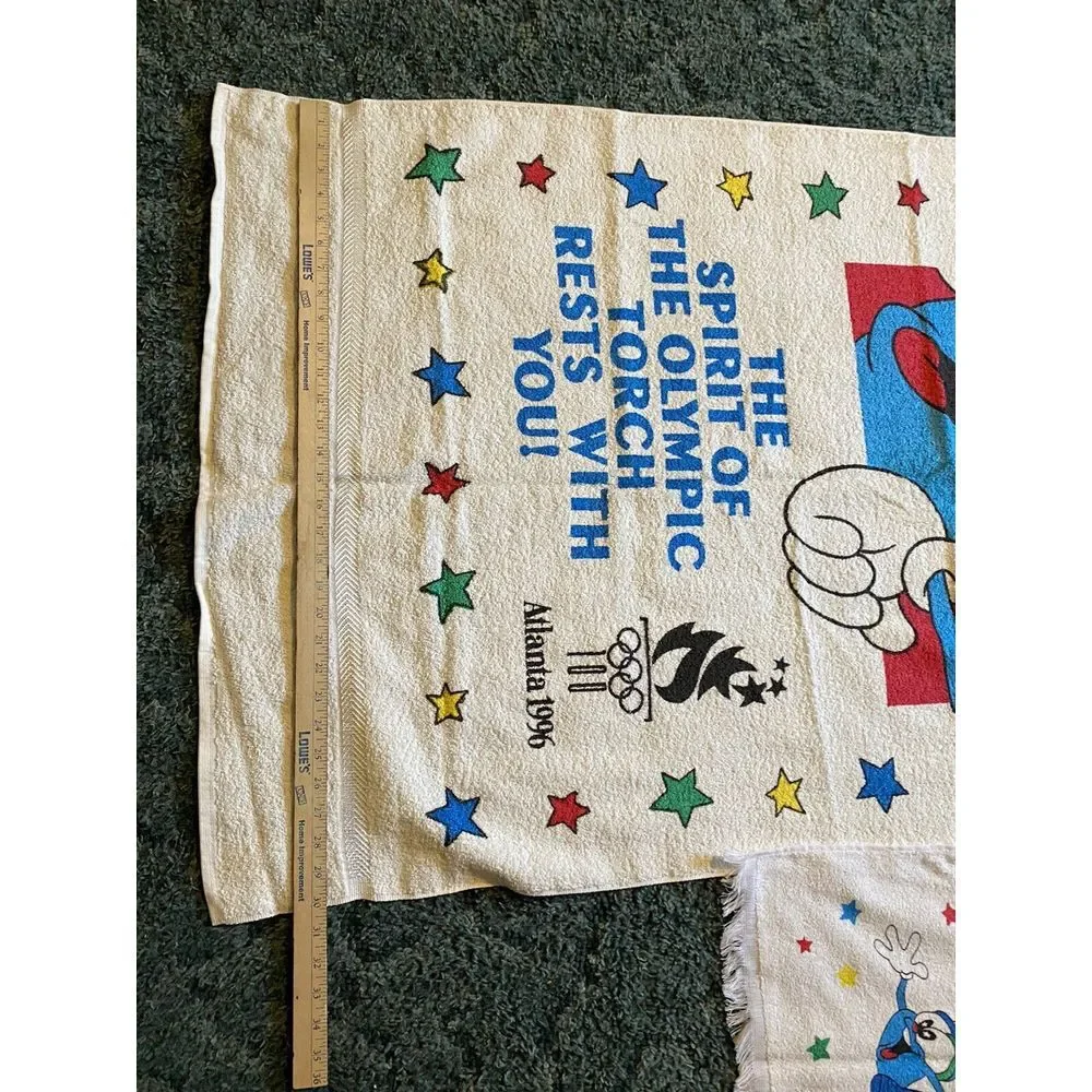 Atlanta Olympics Beach‎ Towel RARE Izzy Mascot plus Hand Towel Cannon NEW